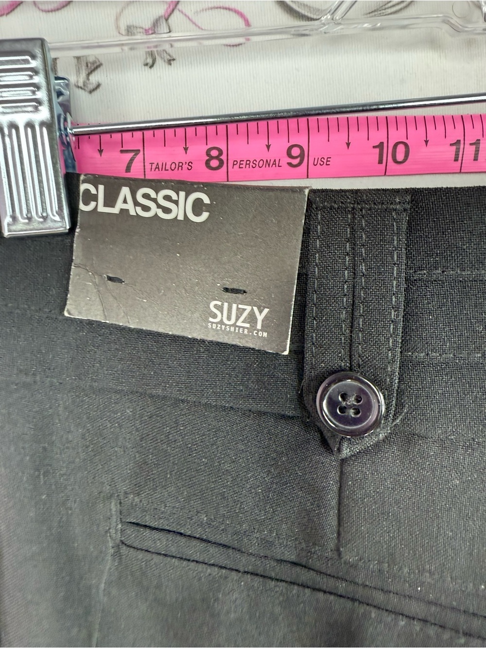 Suzy Shier pants buttons Black Dress Pants flare leg brand new with tags classic - Picture 11 of 15